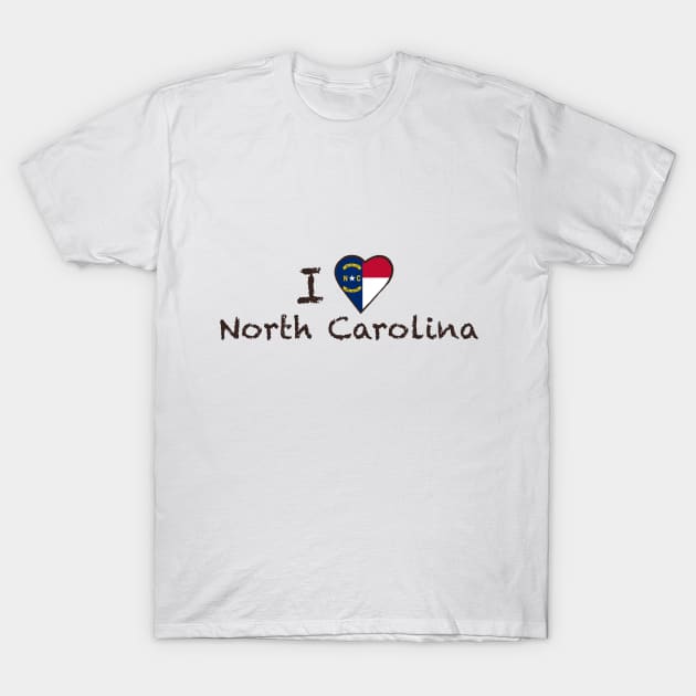 I Love North Carolina T-Shirt by JellyFish92